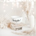 Filiżanka 250 ml ze spodkiem - Herbatki ZŁOTE SERCE Zbliżenie na złote zdobienie serca na białym filiżance porcelanowej ze spodkiem - Herbatki nadzwyczajnie.mom