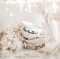 Filiżanka 250 ml ze spodkiem - Herbatki ZŁOTE SERCE Eleganckie opakowanie prezentowe filiżanki porcelanowej ze złotym sercem nadzwyczajnie.mom — ze spodkiem - Herbatki