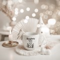 Kubek 300 ml - Christmas time Biały kubek porcelanowy nadzwyczajnie.mom ze złotym zdobieniem i napisem Christmas time — 300 ml
