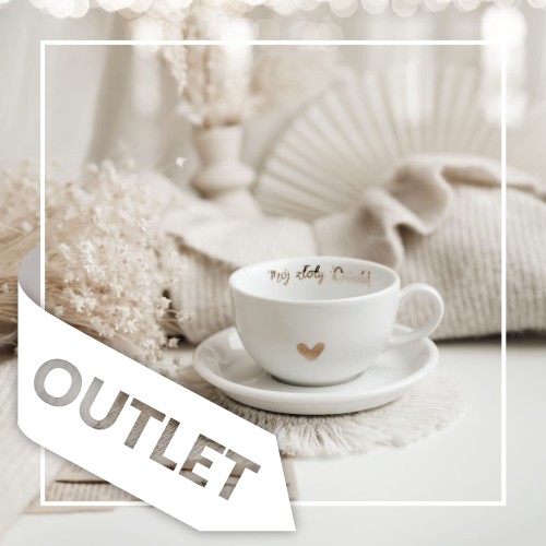 Biały filiżanka porcelanowa nadzwyczajnie.mom ze złotym sercem i napisem ze spodkiem - Mój złoty dziadek OUTLET — 250 ml