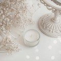 Naturalna świeca sojowa 20 ml - Podziękowanie dla gości z zapachem do wyboru na wesele dla gości Świeca sojowa w szklanym słoiku ze złotym zdobieniem Podziękowania dla gości - sojowa 20 ml - Zapach do wyboru