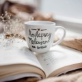 Biały kubek porcelanowy 300 ml - Złote serce i napis najlepszy mężczyzna na świecie na dzień mężczyzny dla mężczyzny Biały kubek porcelanowy nadzwyczajnie.mom ze złotym sercem i napisem Najlepszy mężczyzna na świecie — 300 ml