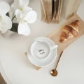 Biała Filiżanka Porcelanowa Espresso ze Spodkiem 100 ml z napisem na krawędzi Tato, a na dnie Dobrze, że jesteś. Złote serce na froncie 3P4A0657.webp
