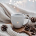 Kubek 300 ml - uważność ZŁOTE SERCE Personalizowany kubek porcelanowy ze złotym sercem jako idealny prezent — porcelana premium nadzwyczajnie.mom