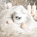 Kubek 300 ml - Mountains ZŁOTE SERCE Biały kubek porcelanowy nadzwyczajnie.mom ze złotym sercem i napisem Mountains — 300 ml
