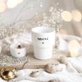 Kubek 300 ml bez ucha - Herbatka Złote Serce Eleganckie opakowanie prezentowe kubka porcelanowego ze złotym sercem nadzwyczajnie.mom — bez ucha - Herbatka