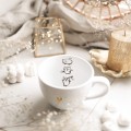 Biały Kubek Porcelanowy 500 ml - Grafika Trzech Małych Kotków dla Miłośnika Kotów na Urodziny Eleganckie opakowanie prezentowe kubka porcelanowego ze złotym zdobieniem nadzwyczajnie.mom — Biały Kubek Porcelanowy 500