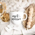 Biały kubek porcelanowy 1 litra - napis mój litr szczęścia na urodziny dla miłośników dużej kawy Eleganckie opakowanie prezentowe kubka porcelanowego ze złotym zdobieniem nadzwyczajnie.mom — Kubek 1 litr - Mój litr