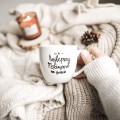 Biały kubek porcelanowy 300 ml - Złote serce i napis najlepszy mężczyzna na świecie na dzień mężczyzny dla mężczyzny Personalizowany kubek porcelanowy ze złotym sercem jako idealny prezent — porcelana premium nadzwyczajnie.mom