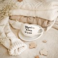 Biała filiżanka porcelanowa 250 ml ze spodkiem - motyw złotego serca i napisu jedyna taka babcia na świecie dla babci na Dzień Babci Personalizowany filiżanka porcelanowa ze złotym sercem jako idealny prezent — porcelana premium nadzwyczajnie.mom