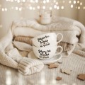 Biała filiżanka porcelanowa 250 ml ze spodkiem - motyw złotego serca i napisu jedyna taka babcia na świecie dla babci na Dzień Babci Biały filiżanka ze złotym sercem nadzwyczajnie.mom ze spodkiem - Jedyna taka babcia na świecie — porcelana premium 250 ml
