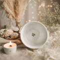 Biały kubek porcelanowy 1 litra - Motyw game on over na urodziny dla gracza Kubek porcelanowy ze złotym zdobieniem Kubek 1 litr - Game on/over nadzwyczajnie.mom — widok z boku na białym tle