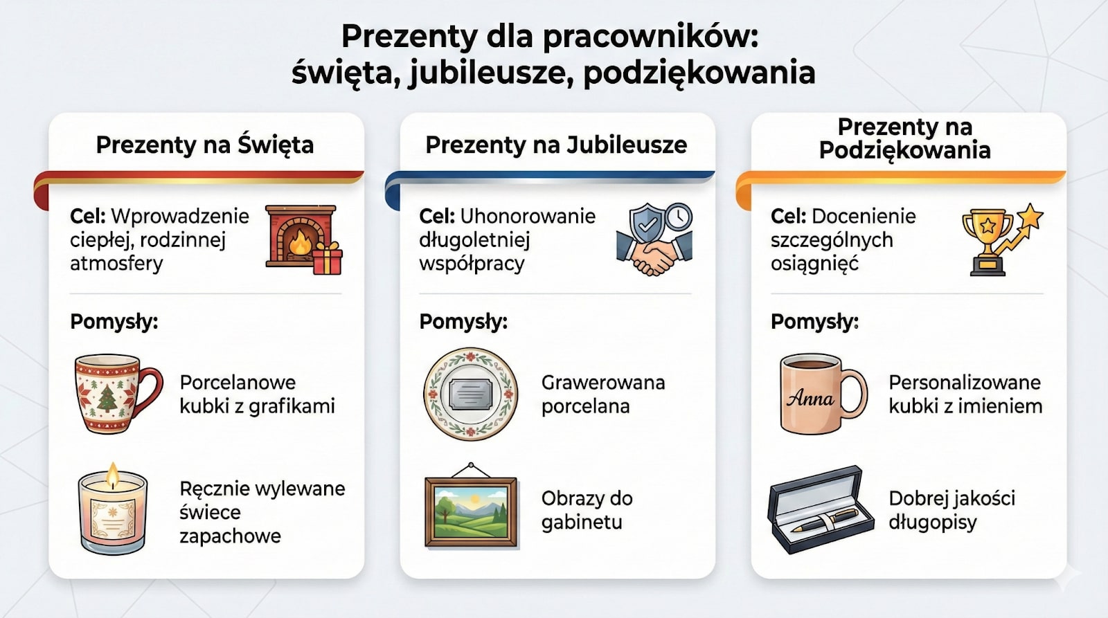 Prezenty dla pracowników na różne okazje – święta, jubileusze, podziękowania